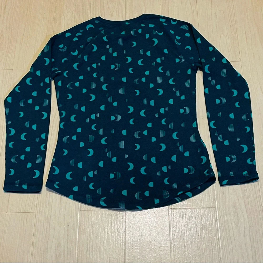 NWOT Eddie Bauer Teal and Navy Long Sleeve Lounge Pajama Top Women’s Size S